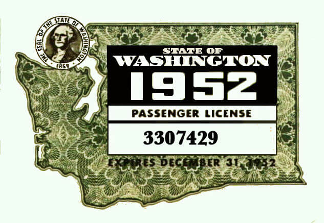 (image for) 1952 Washington registration inspection Sticker